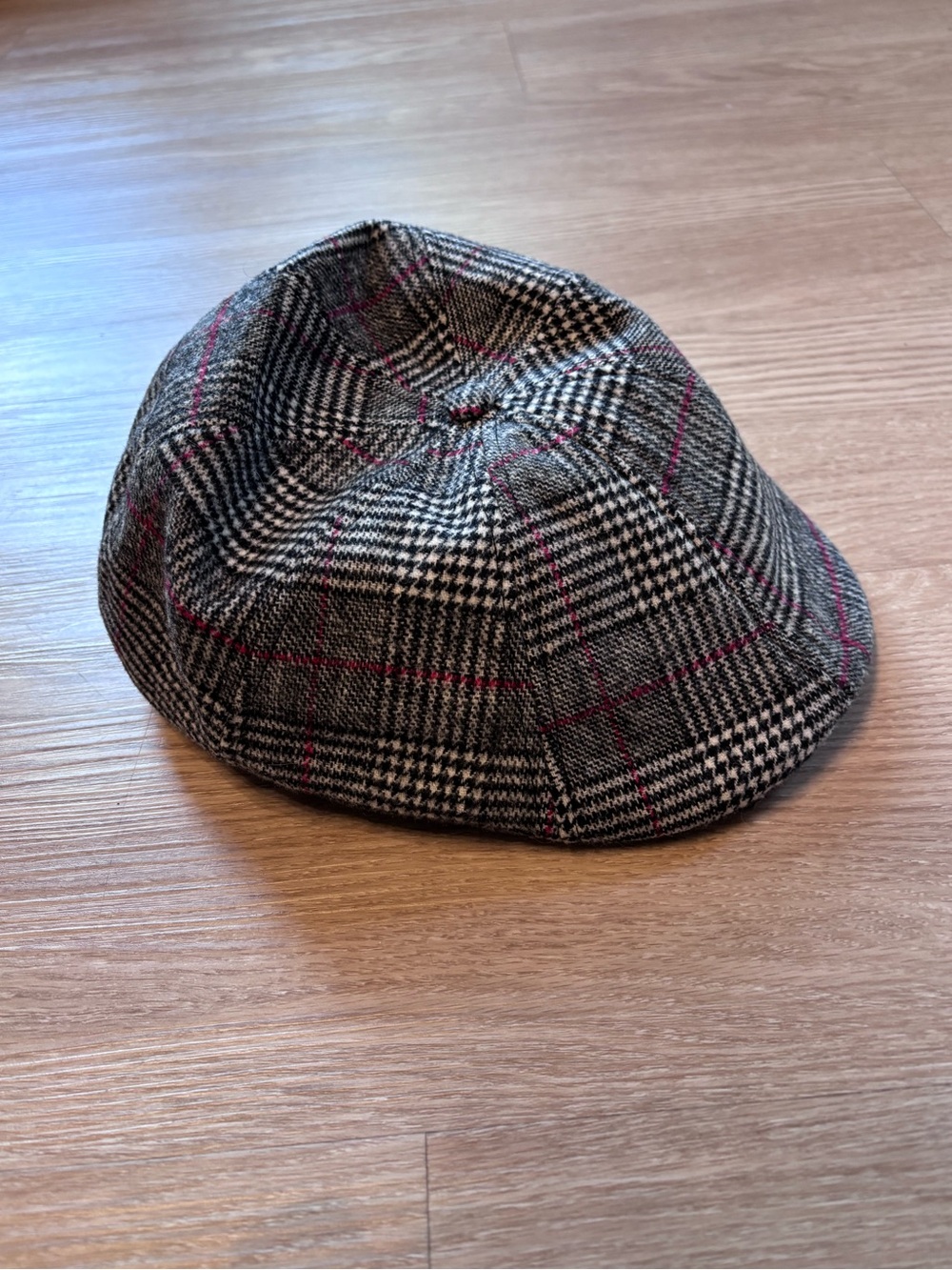NWT Boston Scally Co XL The Sunday Black Smoke & Red Houndstooth Wool Blend USA